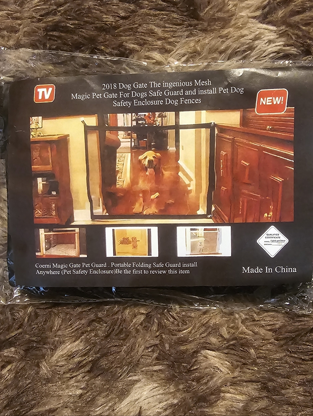 Black Mesh Pet Gate / Door Barrier 43x29